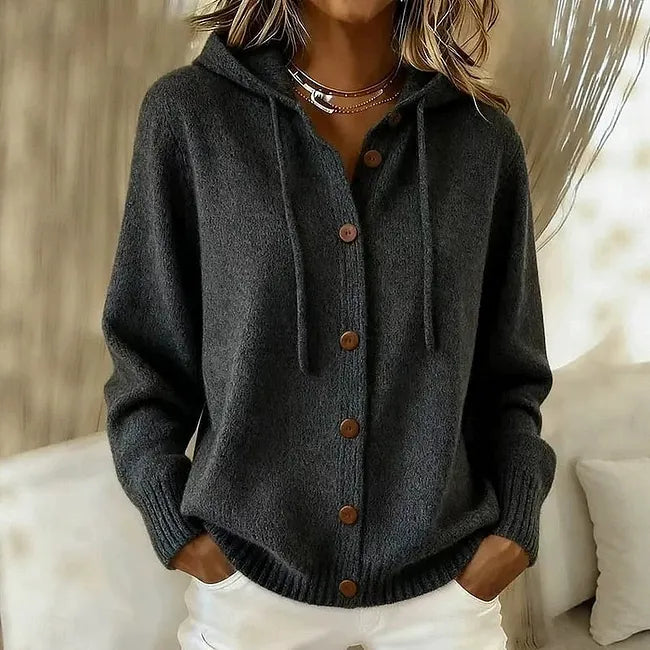 Goldie™ Cardigan con Cappuccio e Bottoni