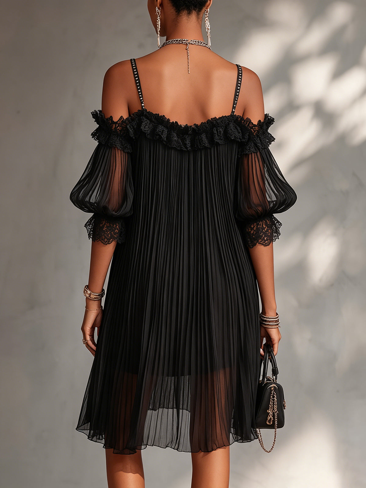 Lorena | Minidress nero in mussola