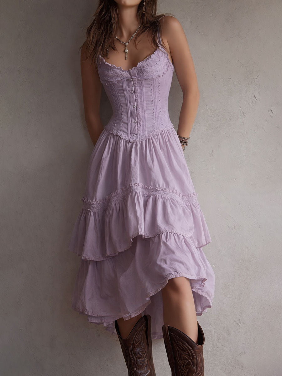 Dalia | Abito Midi con Corpetto a Stecche – Lucia Toscana