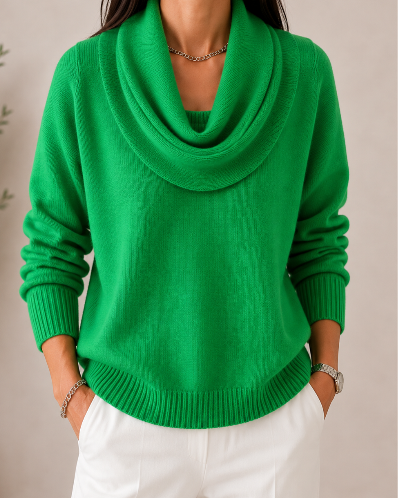 Caralina™ | Elegante Maglione con Collo a Cowl