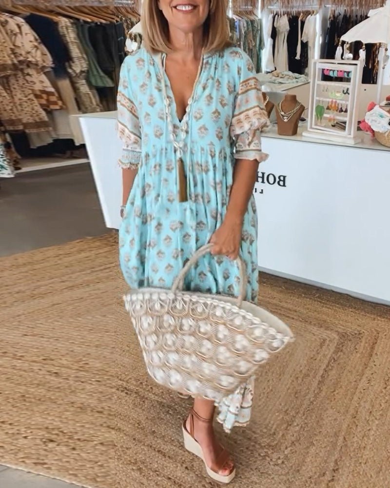 Mana | Abito Floreale Chic con Scollatura a V