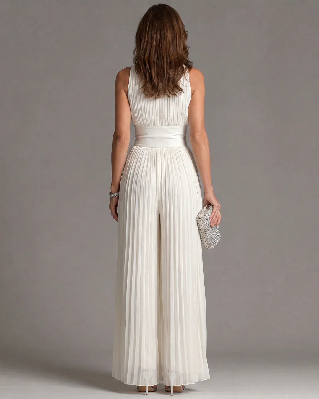 Aubrey | Pleated Jumpsuit with Wide Palazzo Legs