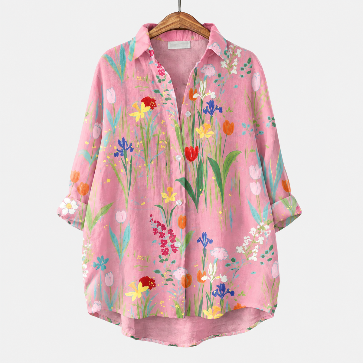 Clara | Blusa di Fiori Selvatici Rosa