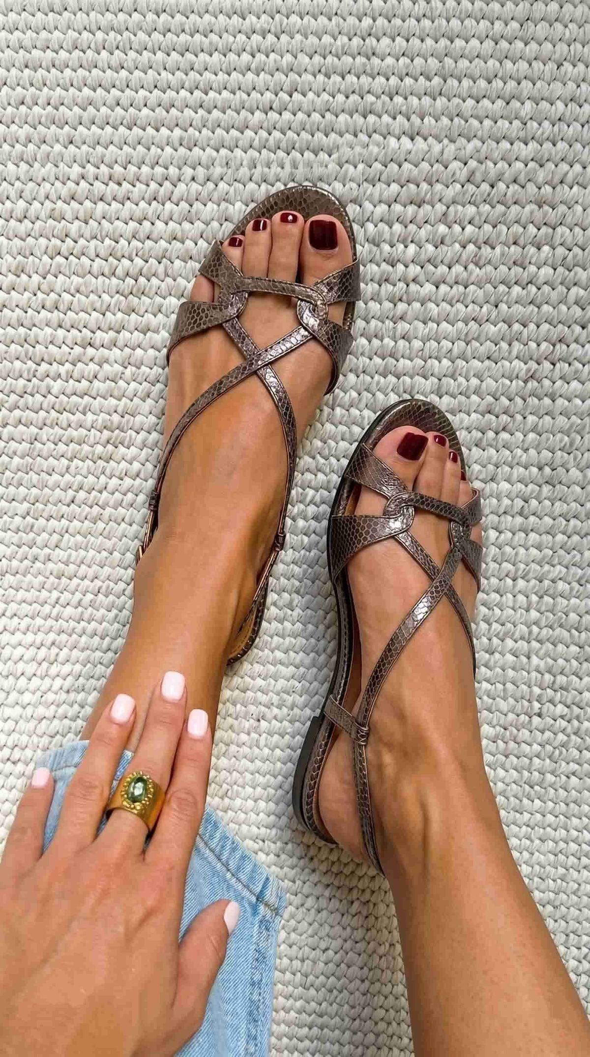 IVY | Sandali Slingback Effetto Serpente