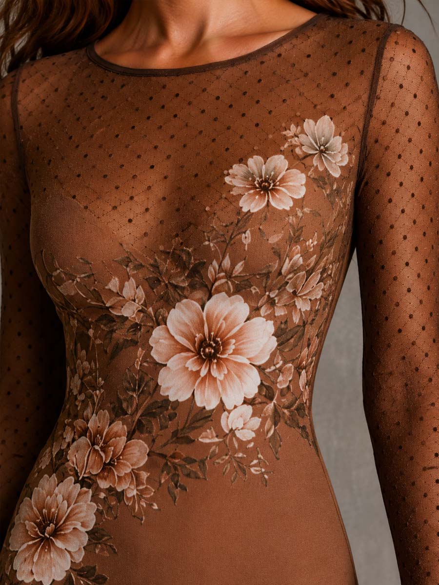 Amalia | Abito Midi Aderente a Fiori – Lucia Toscana