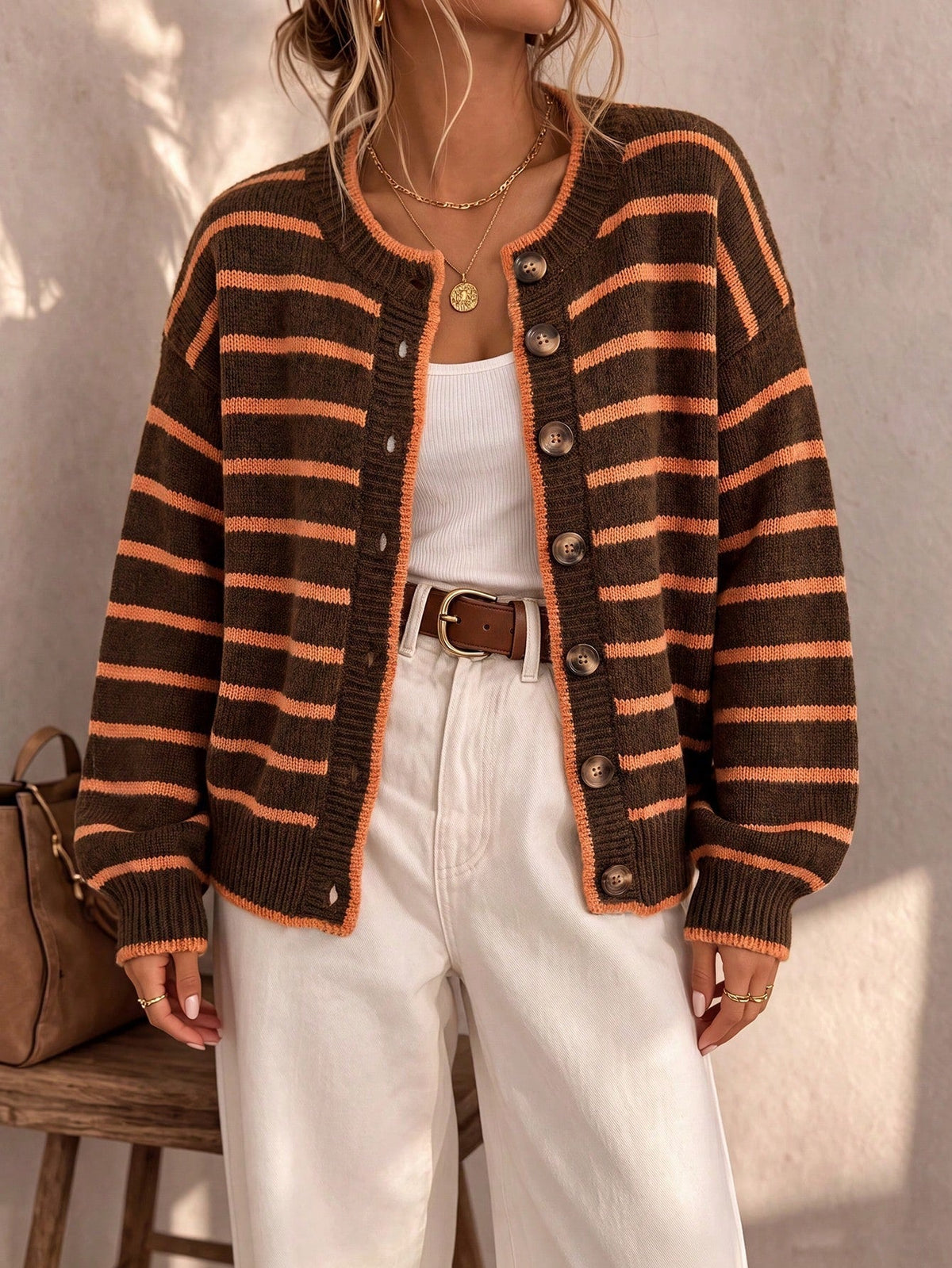 Mabel | Cardigan a Righe in Maglia