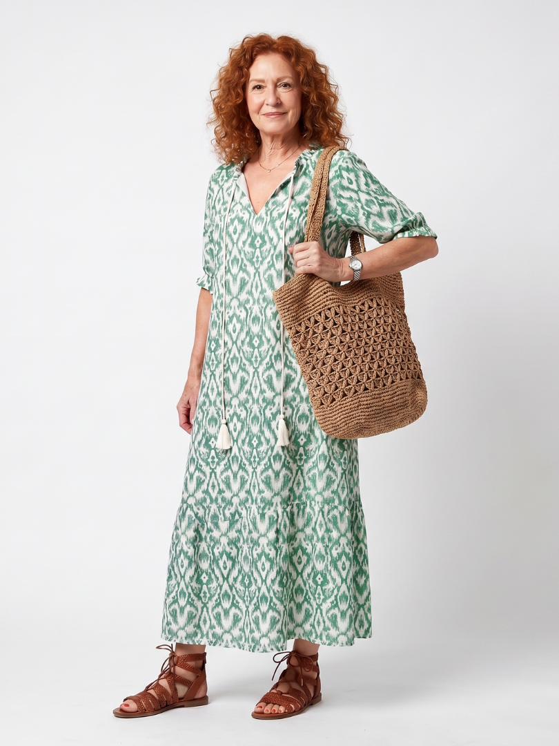 Ilara | Abito Midi con Scollatura a V e Frange
