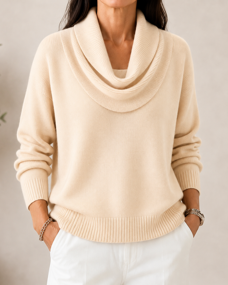 Caralina™ | Elegante Maglione con Collo a Cowl