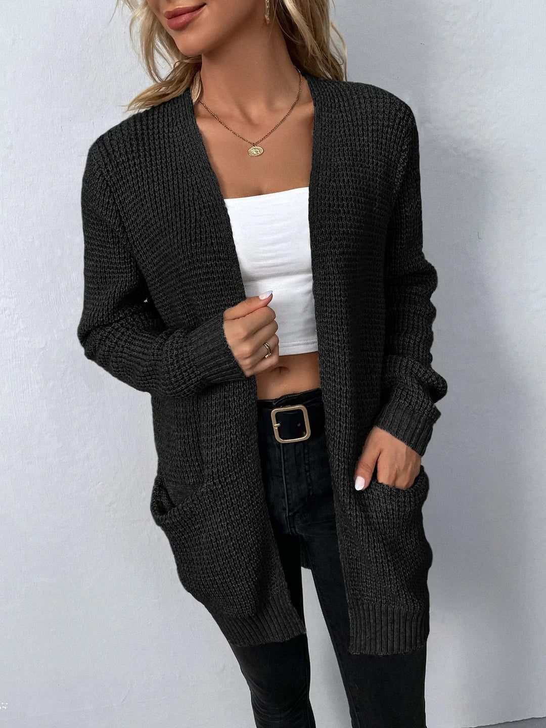 Cardigan classico con maniche lunghe per donne