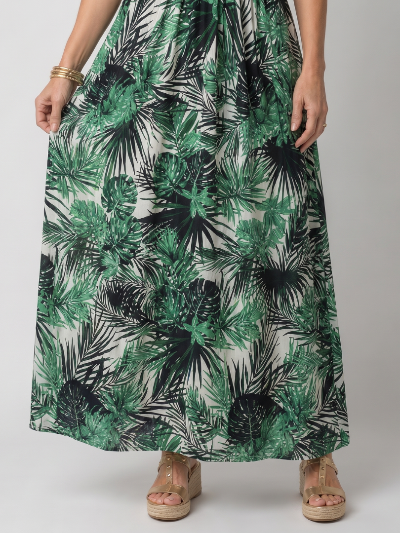 Gisèle | Abito midi floreale con scollo a V