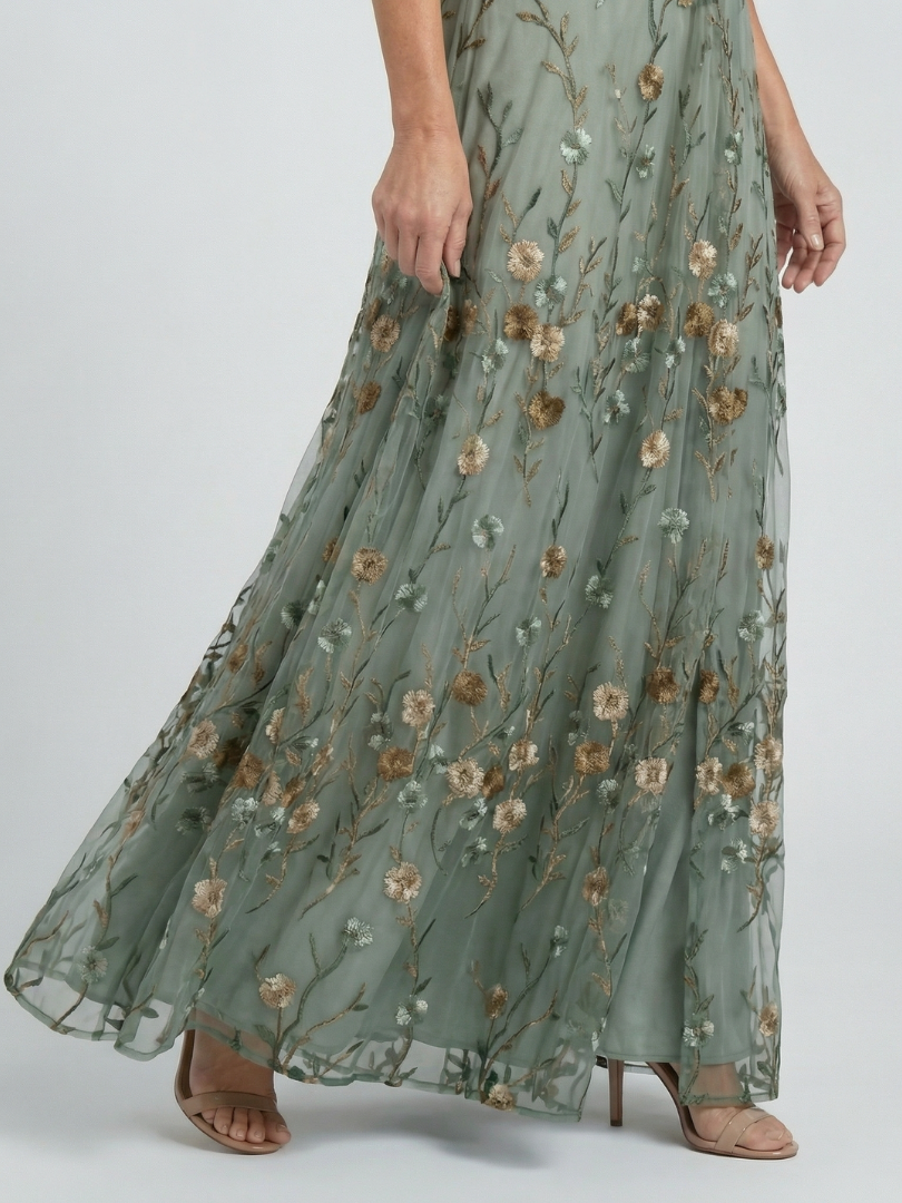 Selora | Abito Maxi con Maniche Floreali