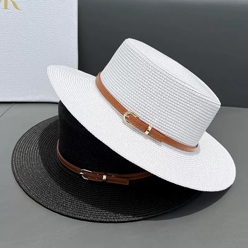 Audrey - Cappello a Cilindro con Visiera Larga in Paglia
