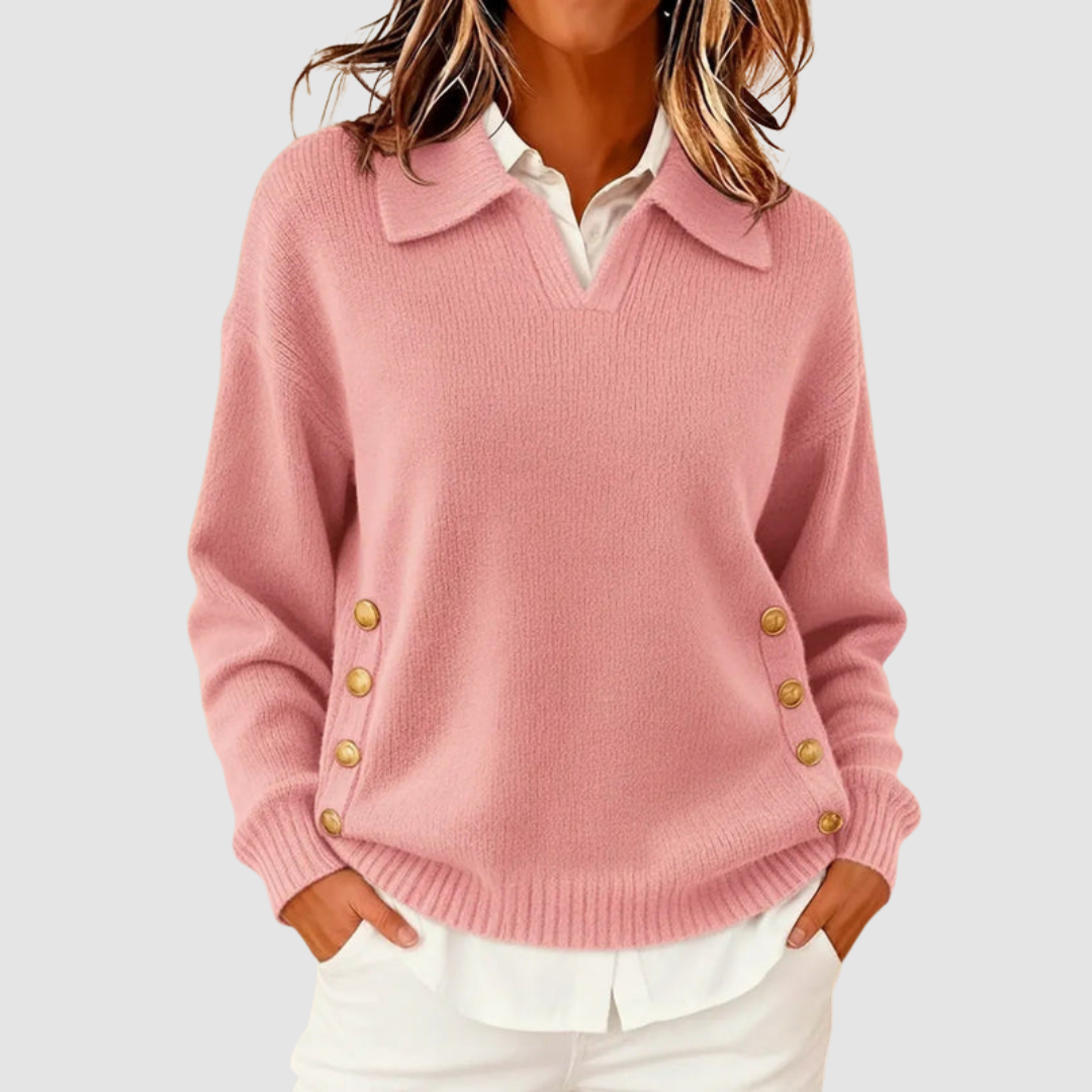 Luisa | Maglione con Bottoni Laterali – Lucia Toscana