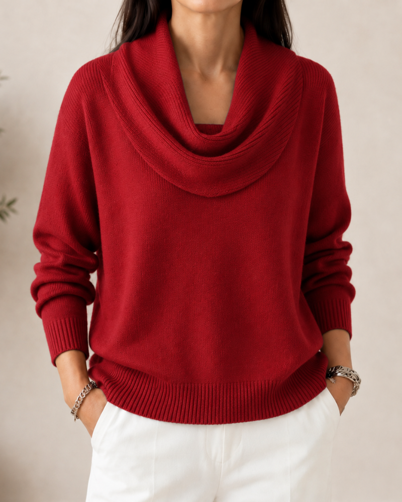 Caralinaâ„¢ | Elegante Maglione con Collo a Cowl