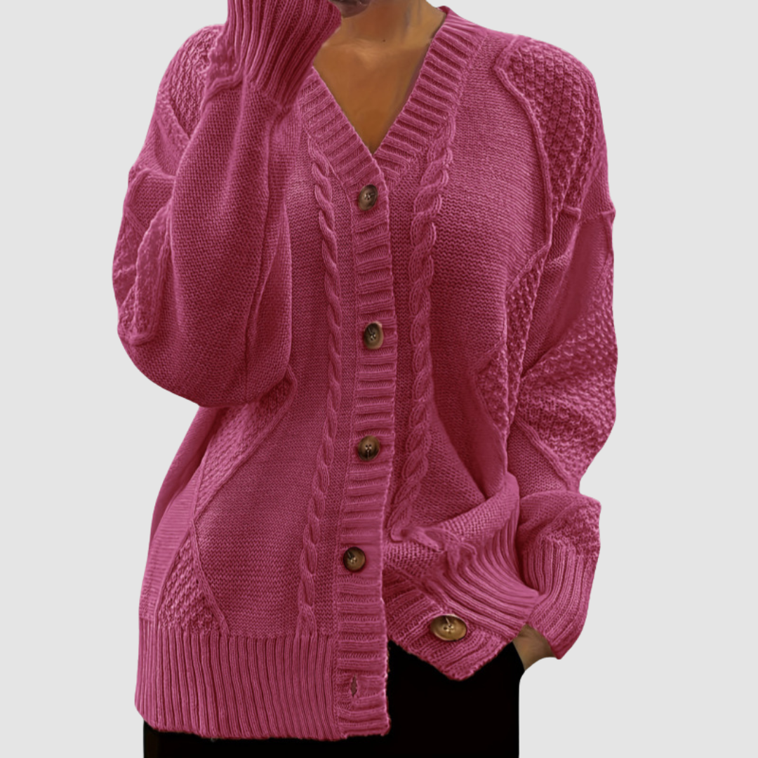 Adriana | Cardigan con Bottoni Frontali – Lucia Toscana