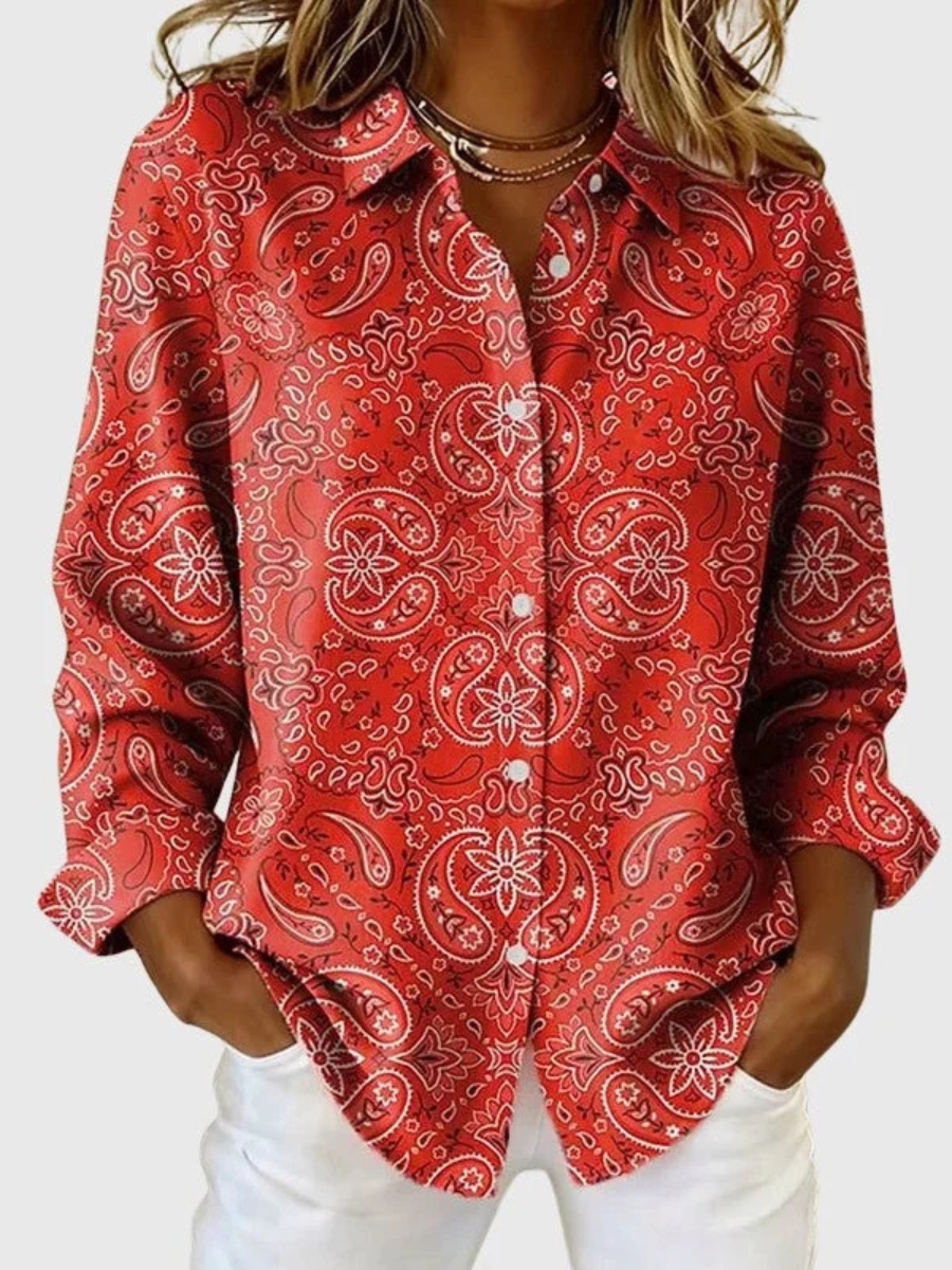 Katarina™ | Blusa con bottone e stampa paisley