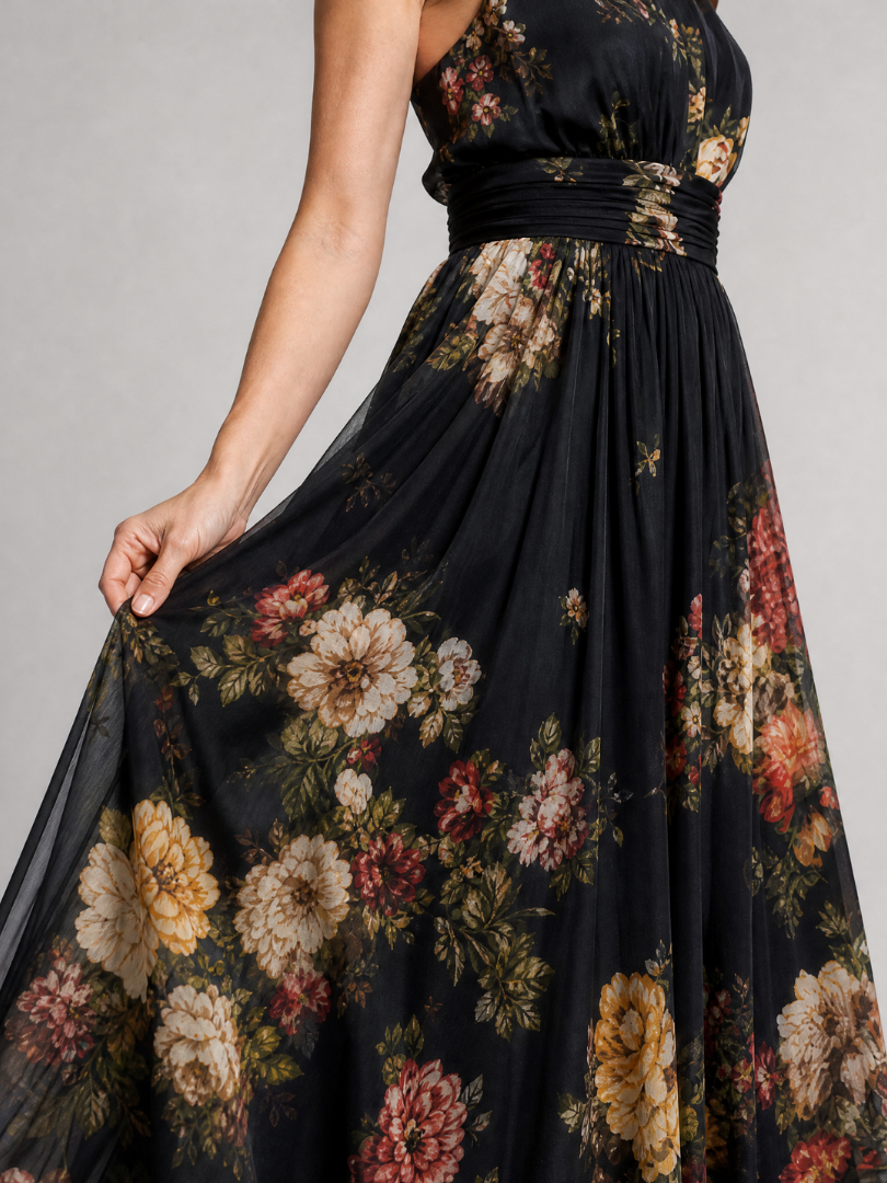 Sior™ Abito Midi con Scollo All'Americana a Fiori
