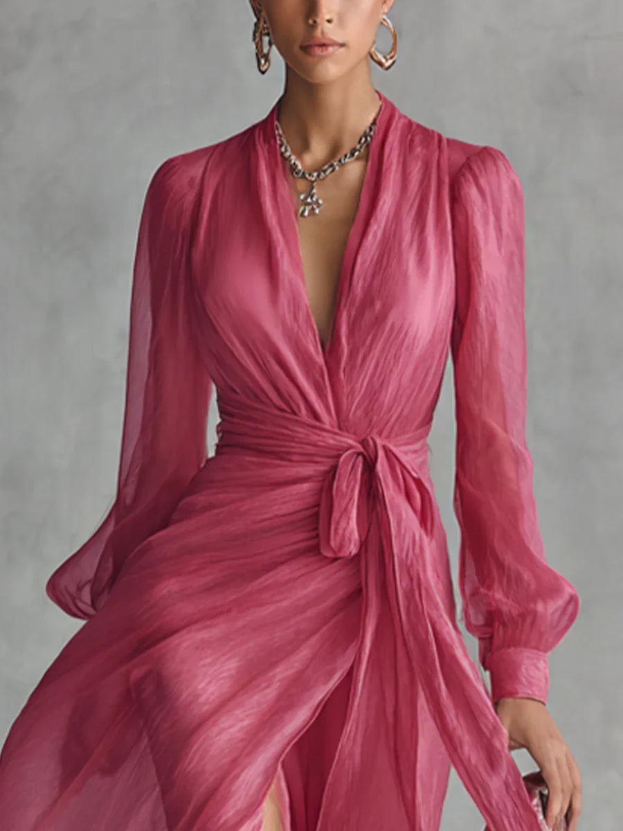 Ava | Chiffon V-Neck Maxi Dress