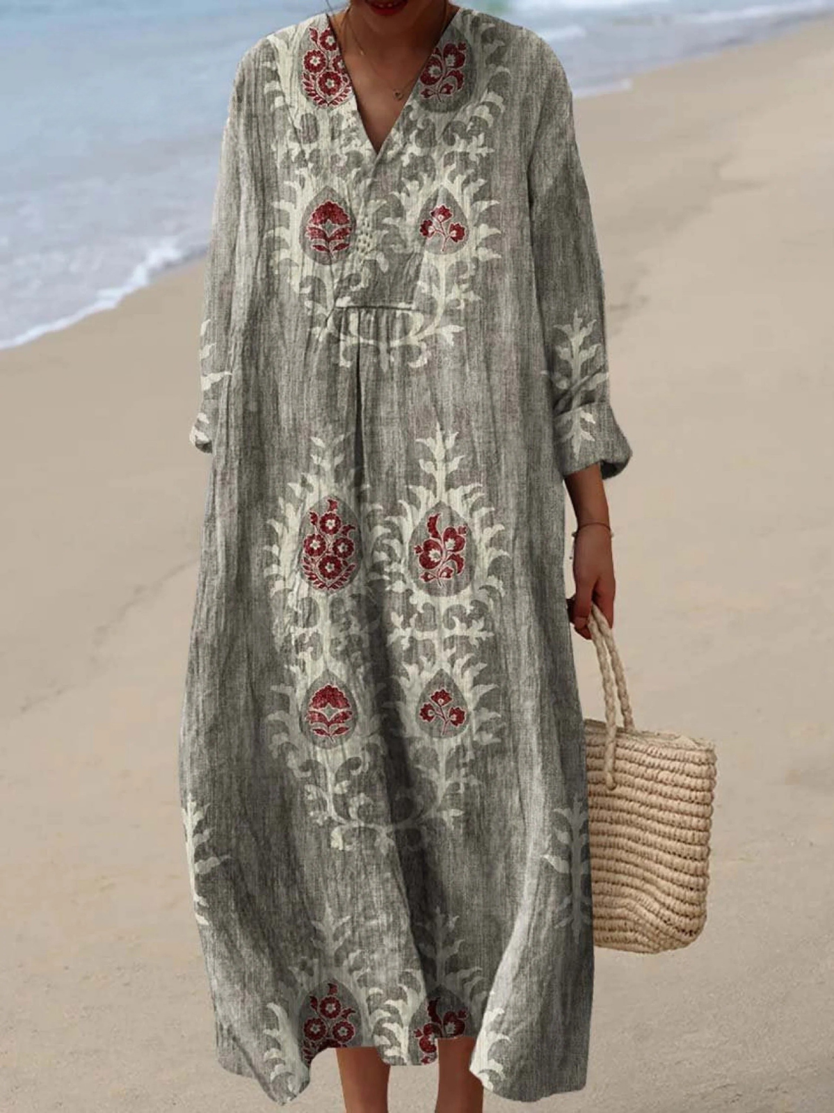 Ava | Linen-Effect Maxi Dress