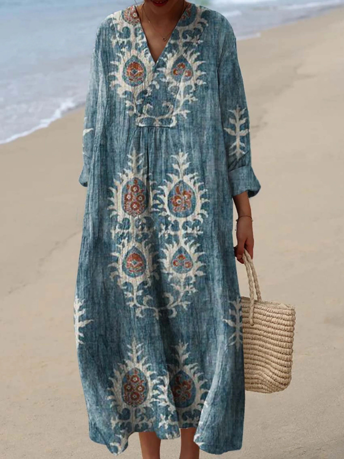 Ava | Linen-Effect Maxi Dress