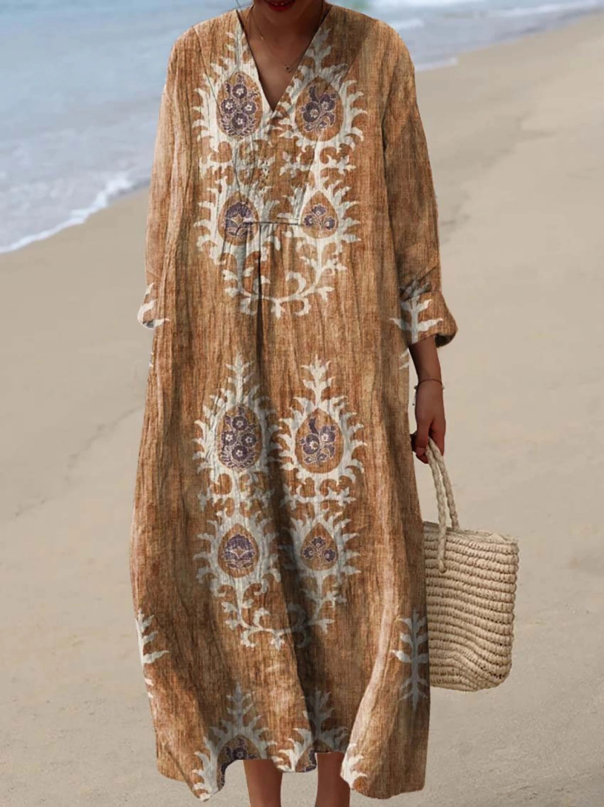Ava | Linen-Effect Maxi Dress