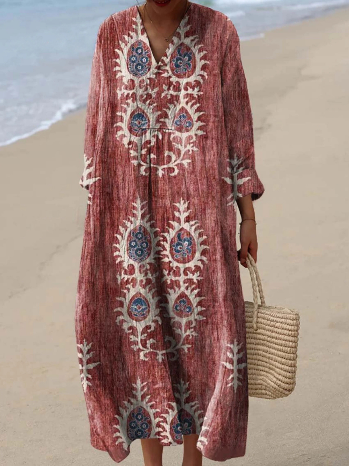 Ava | Linen-Effect Maxi Dress