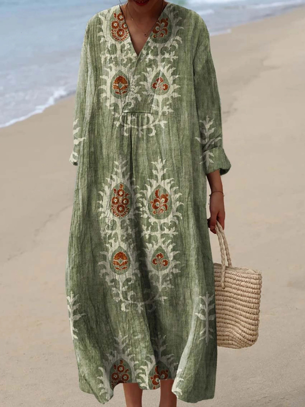 Ava | Linen-Effect Maxi Dress