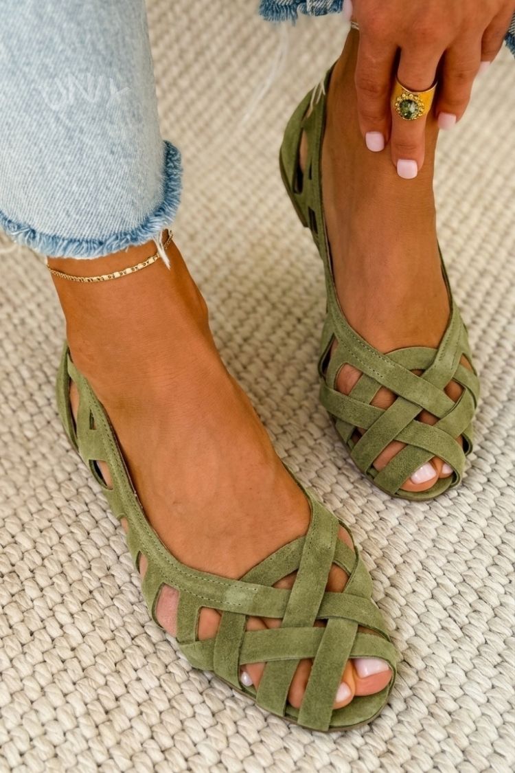 ODETTE | Sandali Piatto con Upper Intrecciato