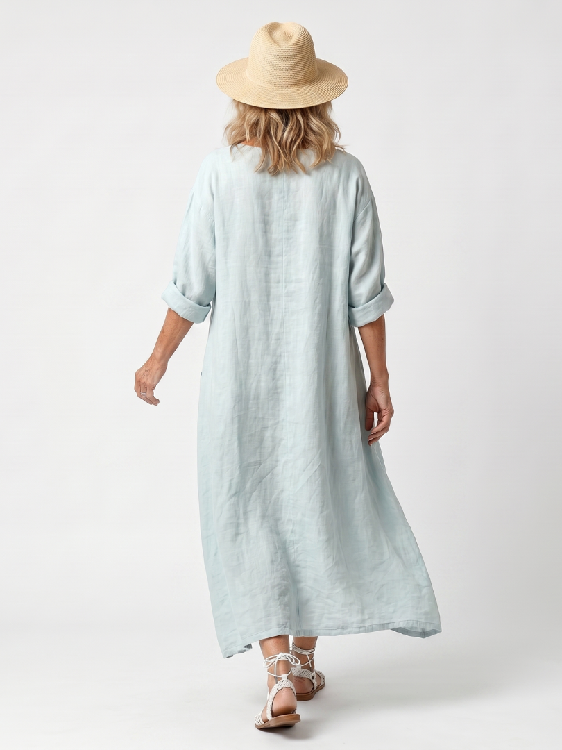 Kassiani | Abito midi oversize ricamato con pannello ornato