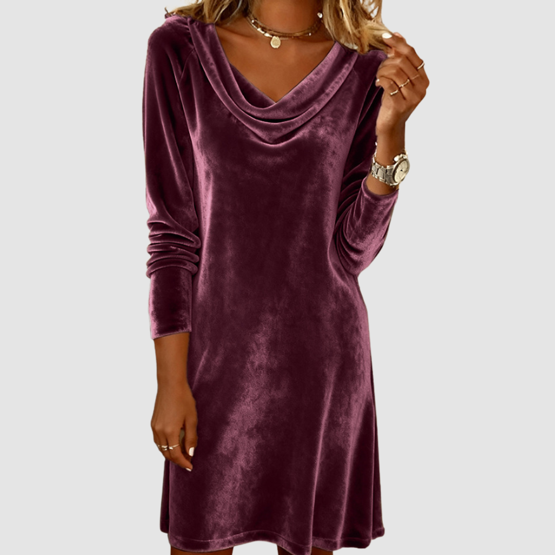 Mirella | Abito con Collo Drappeggiàto – Lucia Toscana