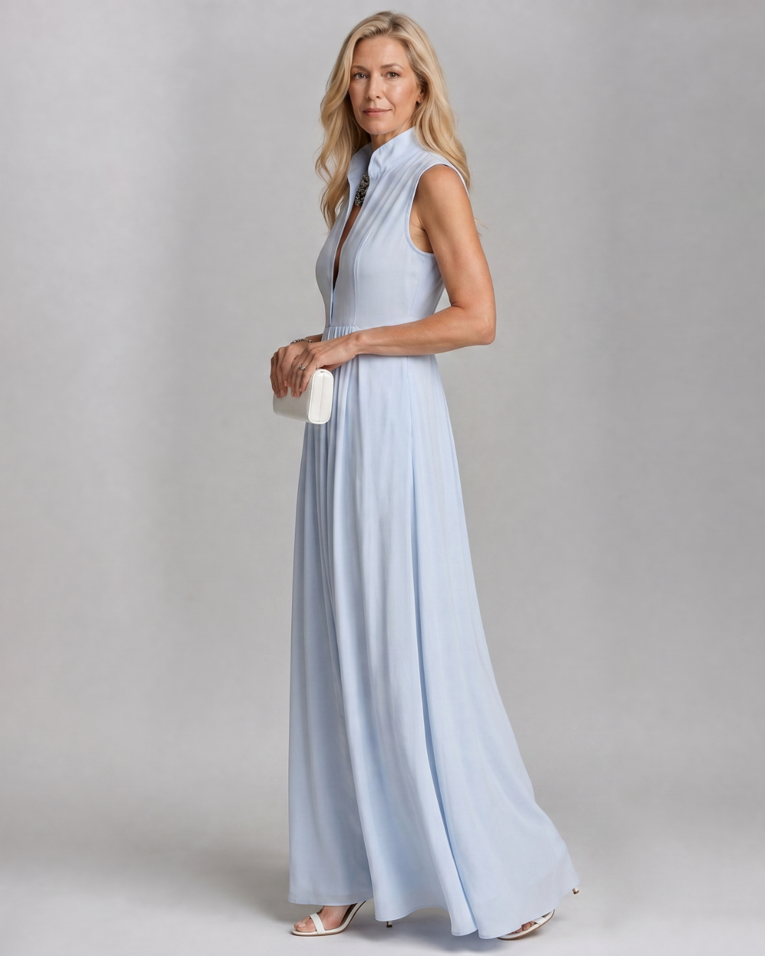 Virelia | Abito Maxi Fluttuante Senza Maniche con Collo