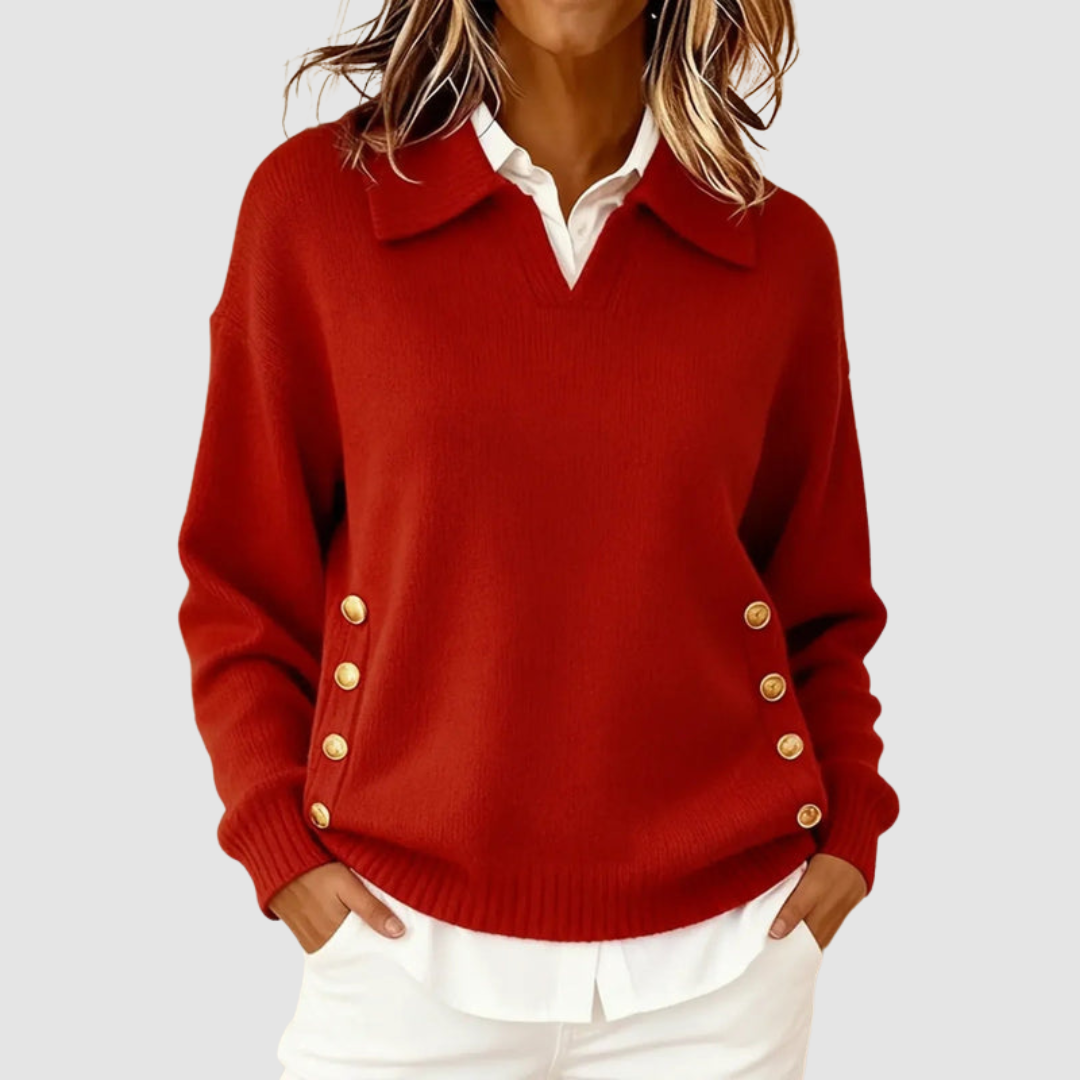 Luisa | Maglione con Bottoni Laterali – Lucia Toscana