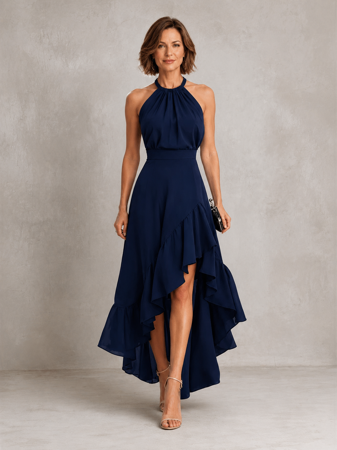 Chloe | Abito con Scollo Halter e Orlo a Volant