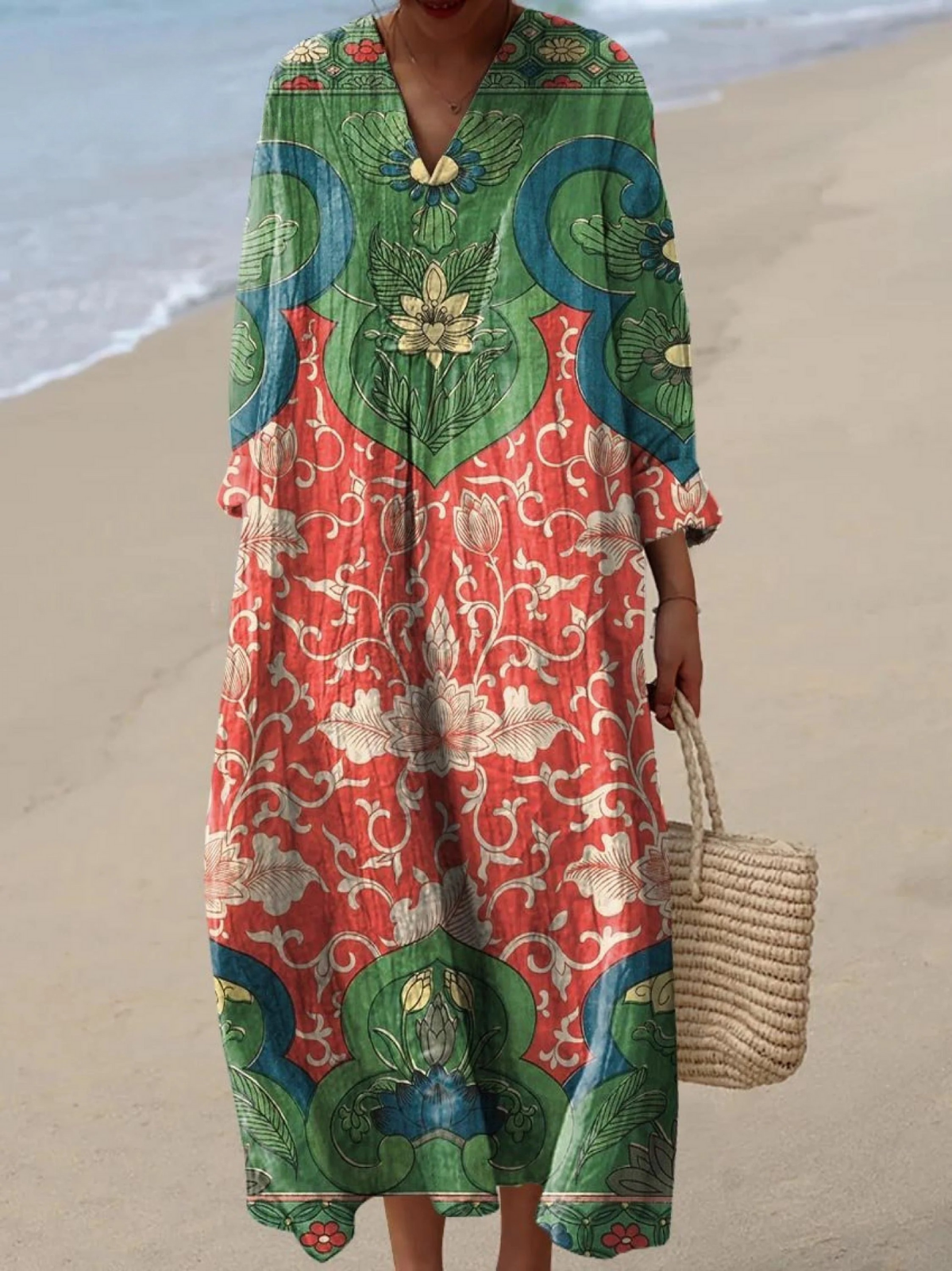 Maya | Linen-Style Maxi Boho Dress