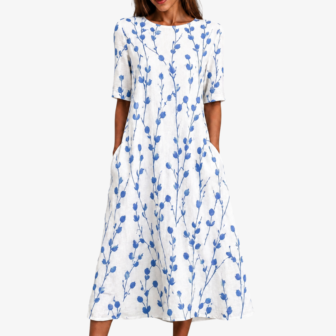 Vestito Midi Pocket Blue Meadow Breeze