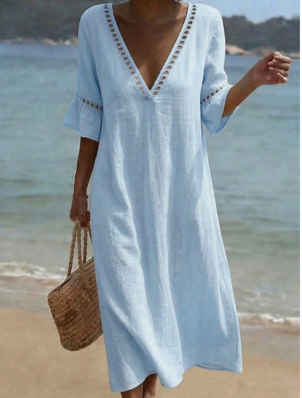 ELARA | Abito Maxi Arioso Comfort Flattering Stile Marittimo