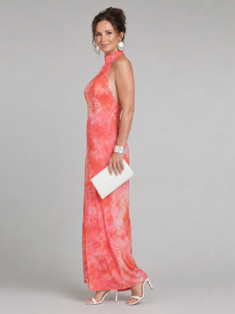 Coraline™ Abito Maxi con Scollo Halter e Motivo Stampato