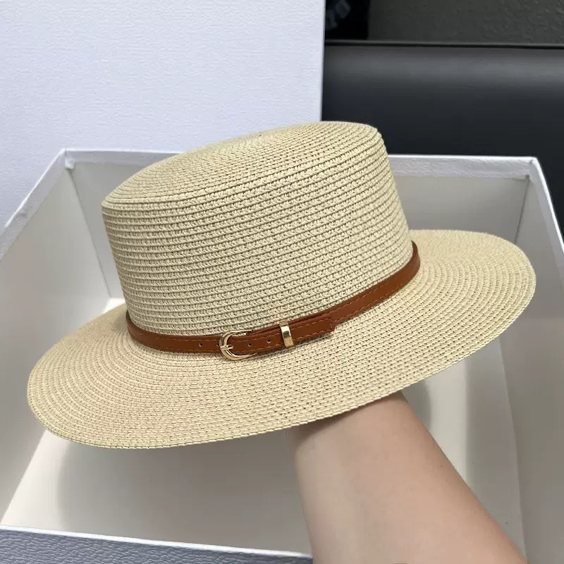 Audrey - Cappello a Cilindro con Visiera Larga in Paglia