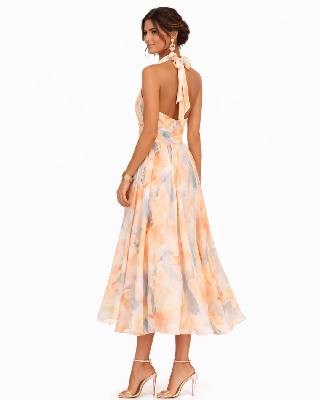 Liliana | Abito Midi Collo all’Americana – Lucia Toscana