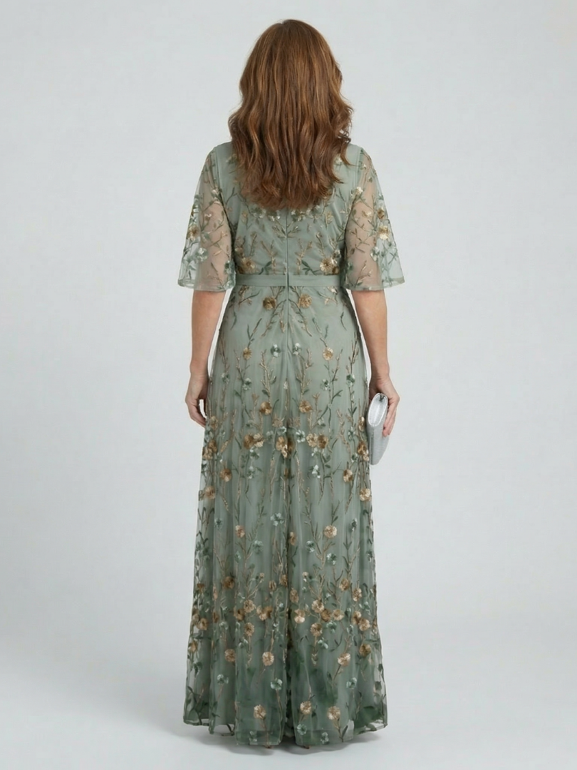 Selora | Abito Maxi con Maniche Floreali
