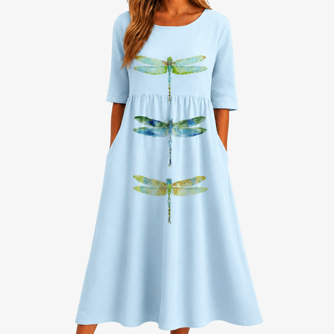 Vestito Midi Pocket Dragonfly Sky Meadow
