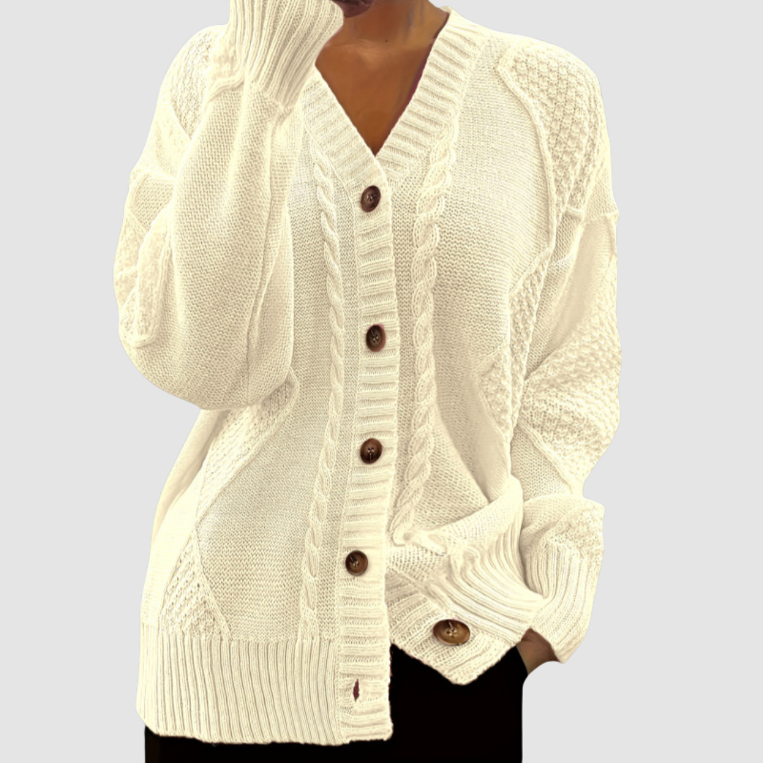 Adriana | Cardigan con Bottoni Frontali – Lucia Toscana