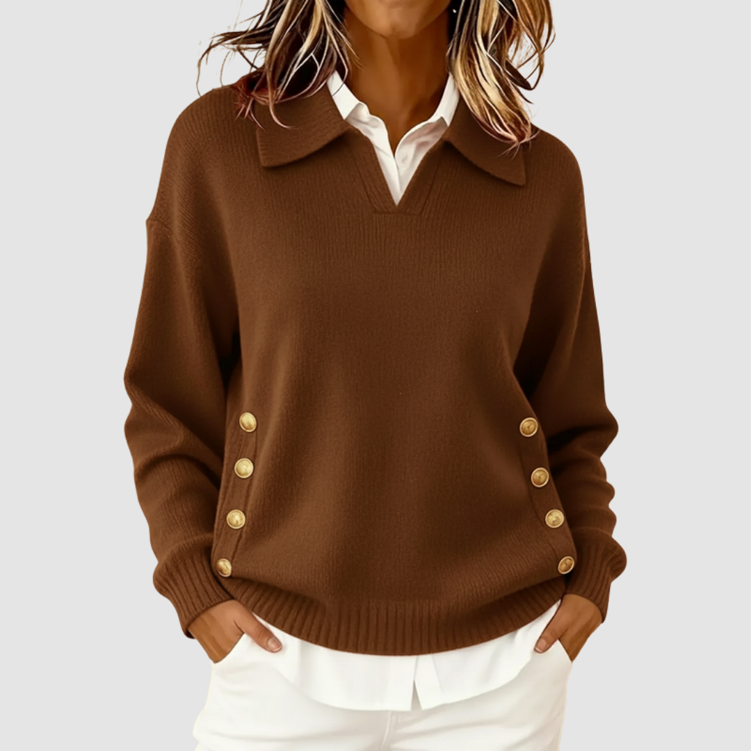 Luisa | Maglione con Bottoni Laterali – Lucia Toscana
