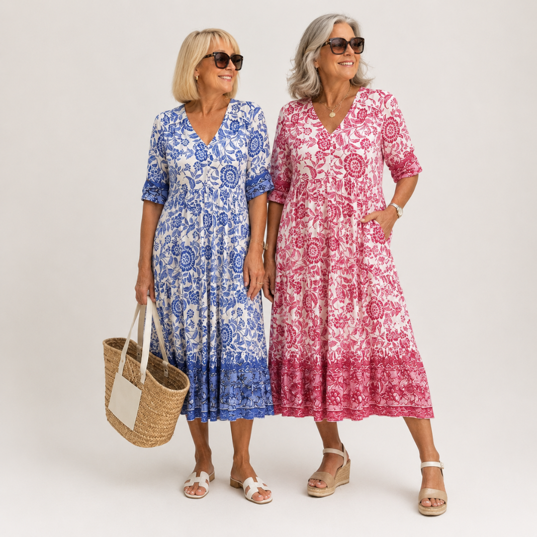 Keisha | Vestito Floreale V-Neck Elegante