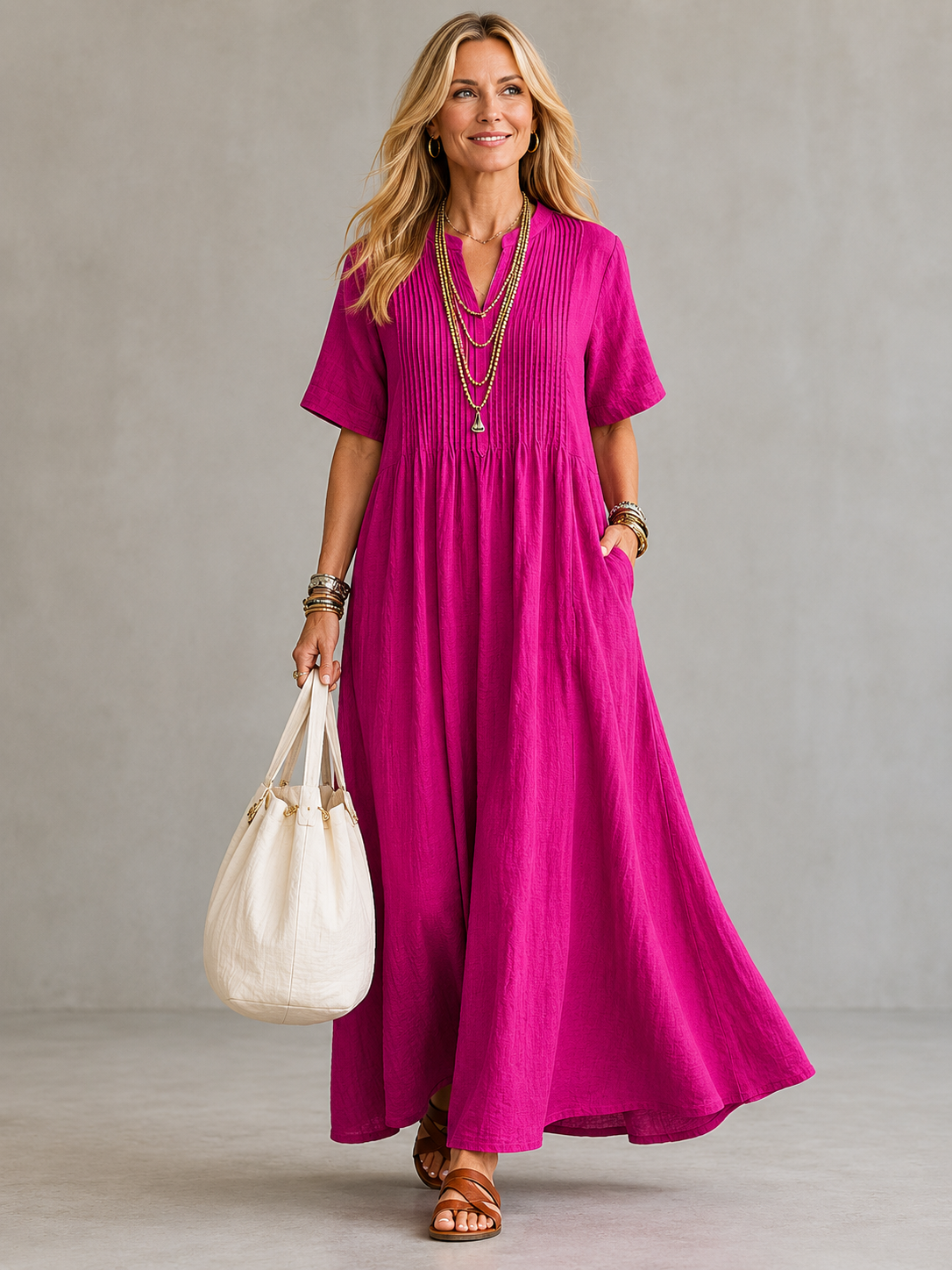 Nathalia™ | Vestito Plissettato
