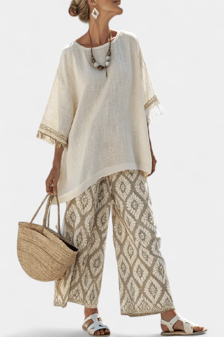 Alverra | Set Top Sophisticated e Pantaloni Casual