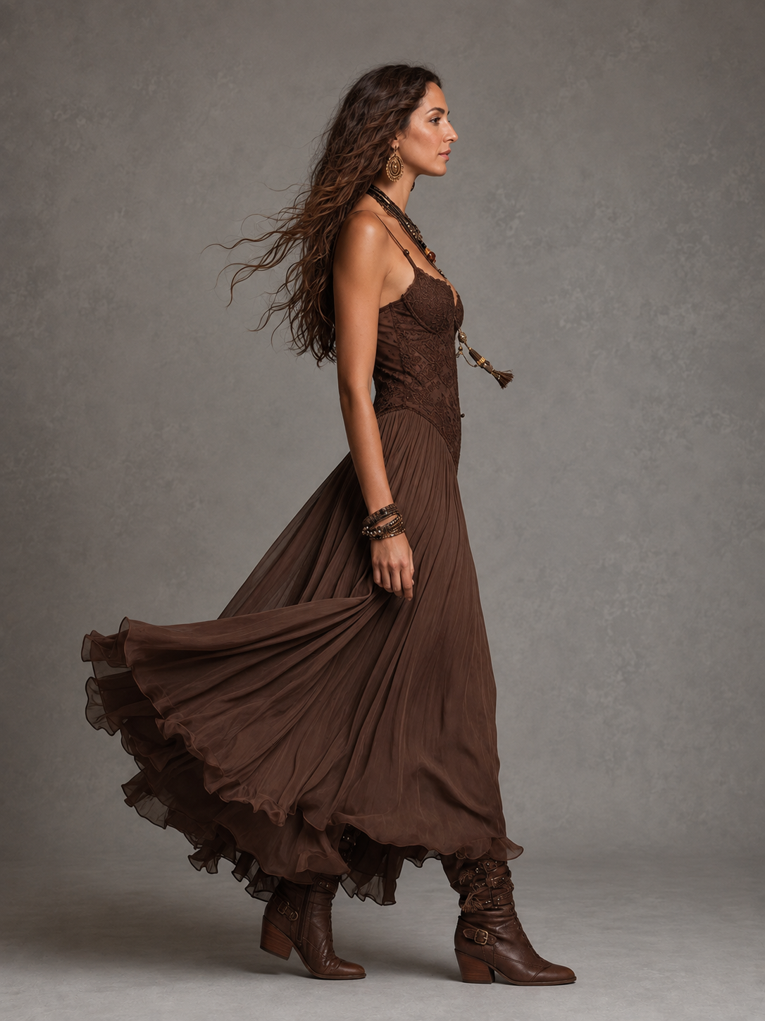Olivia | Abito Maxi in Pizzo con Corsetto per Donne
