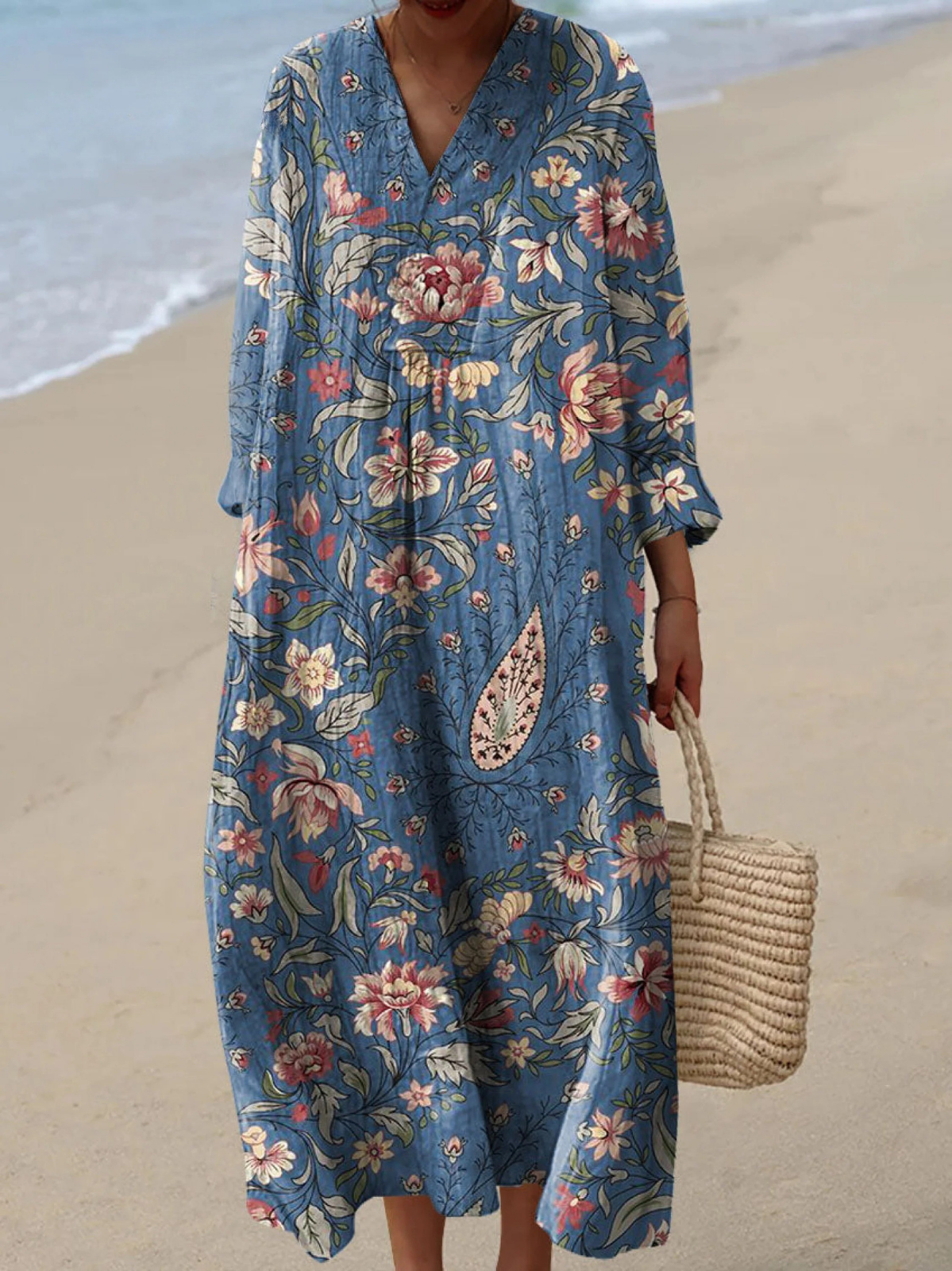 Imani | Linen-Effect Maxi Boho Dress