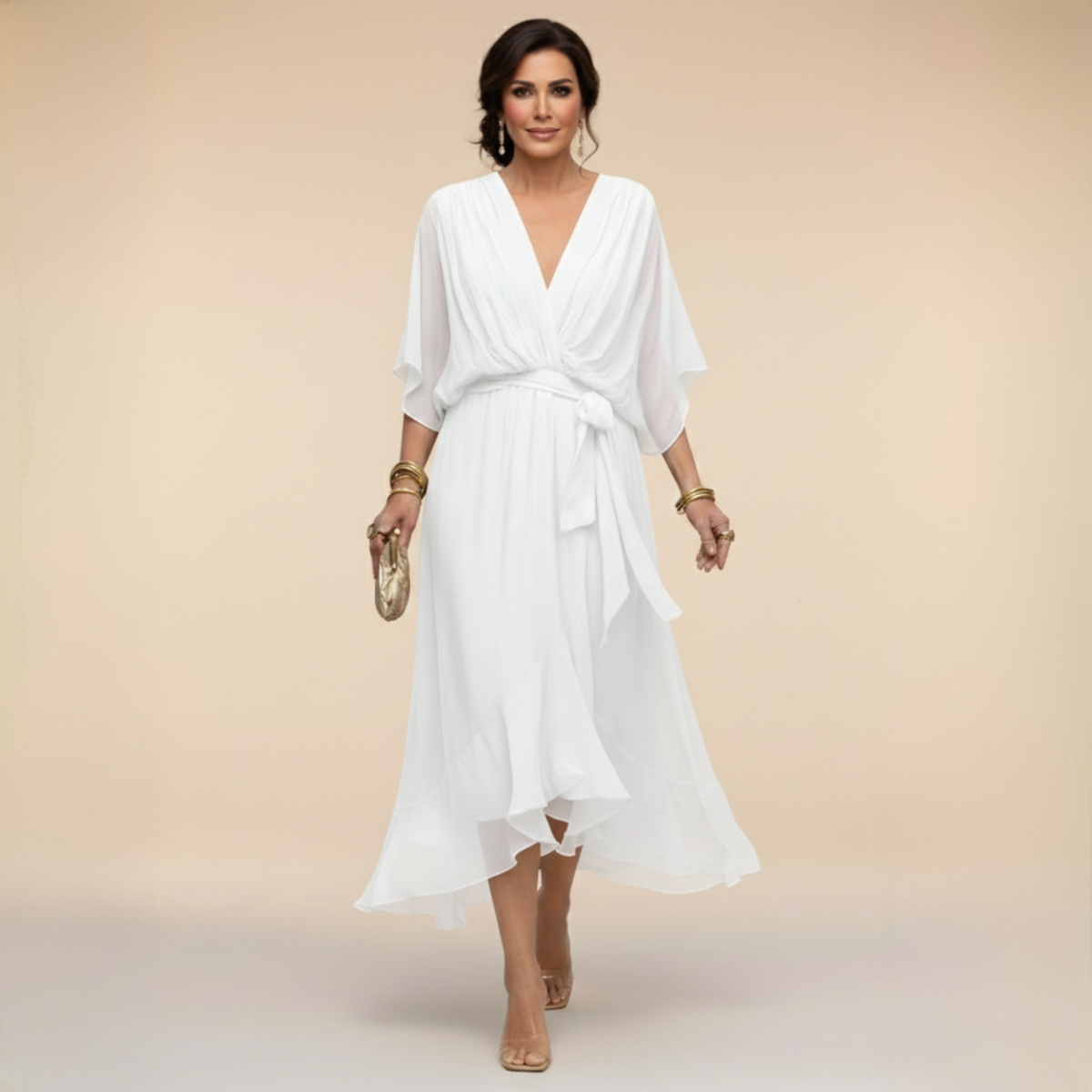 Monica | Vestito con scollatura a V