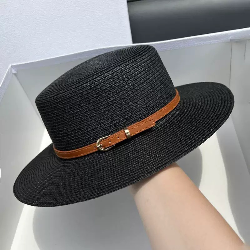 Audrey - Cappello a Cilindro con Visiera Larga in Paglia